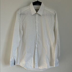 Pronto Uomo Men’s Wearhouse Dress Shirt NWT White Paisley Long Sleeve Top Sz M